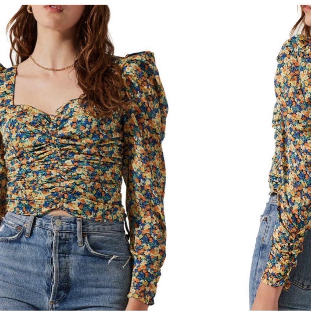 ASTR Floral Long Sleeve blouse - Picture 1 of 8